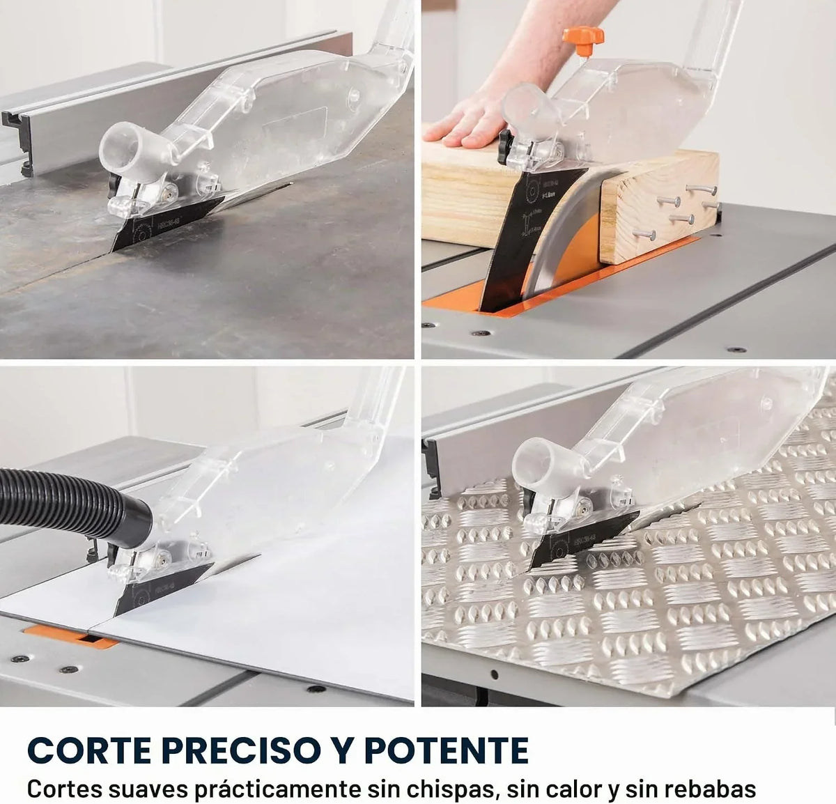 Evolution Power Tools R255MTS Sierra de mesa, multi-material y multiuso, portátil, corta madera, metal, plástico y más, sierra de banco, incluida hoja TCT de 255 mm