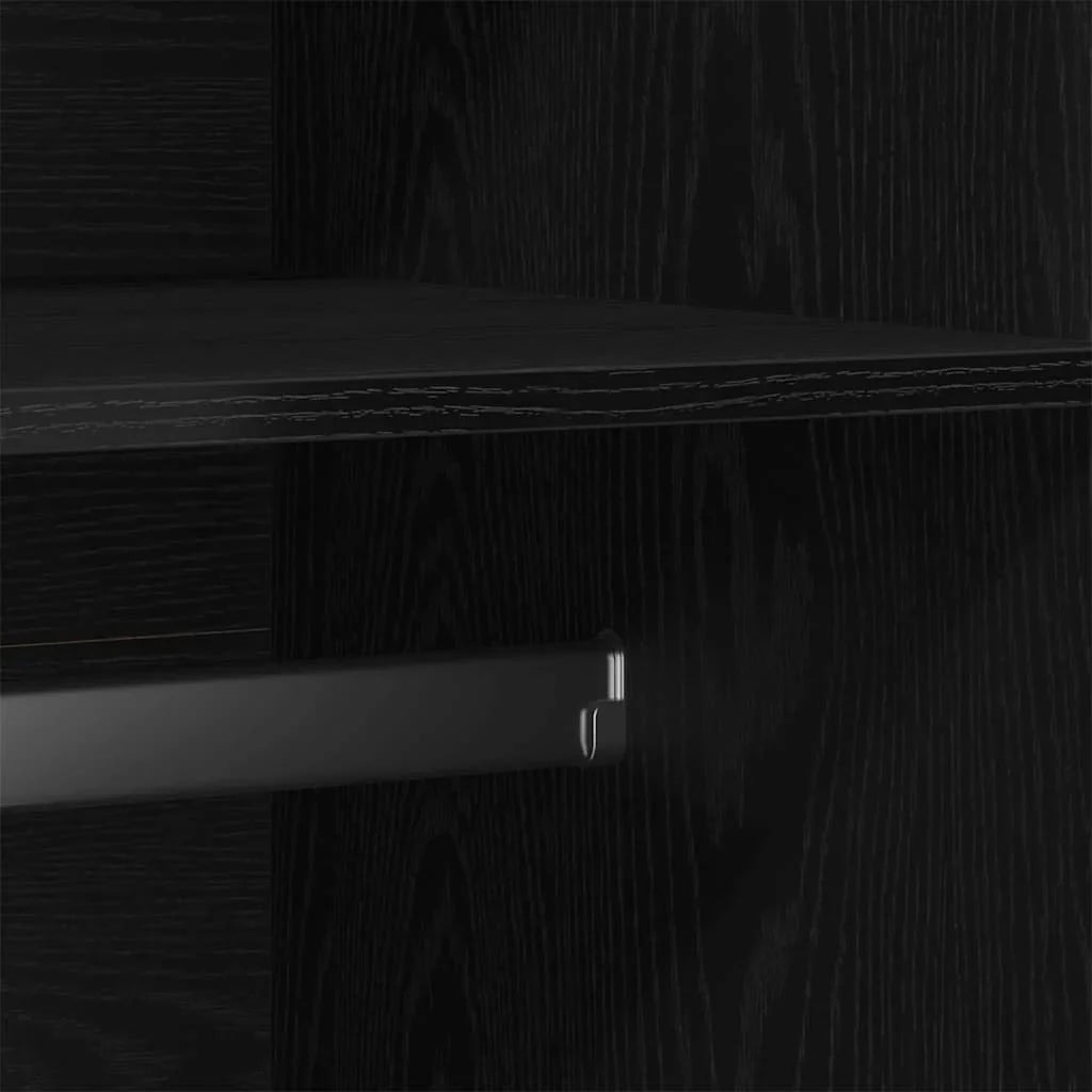 vidaXL Armario Roble Negro 90 x 52 x 200 cm Madera contrachapada, Almacenaje Moderno para Sala, Armario Rectangular, Organizador eficiente, solución Chic y ahorradora de Espacio