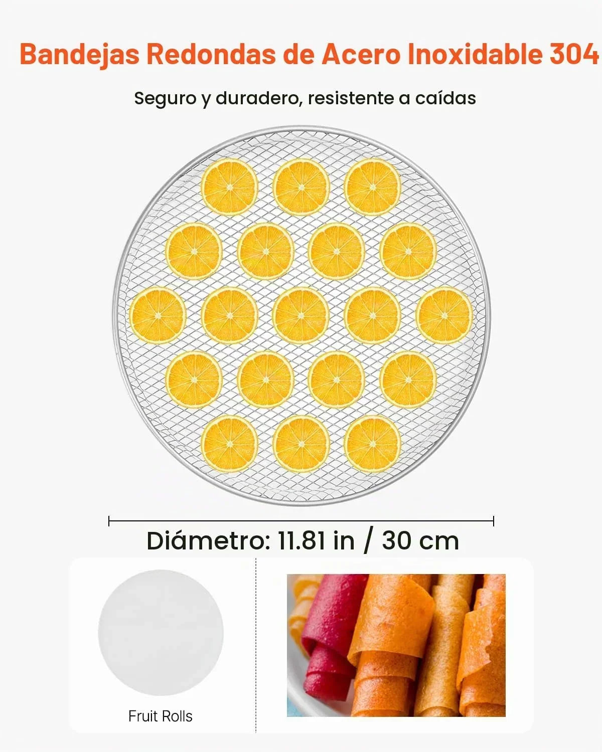 VEVOR Deshidratador de Alimentos 12 Bandejas de Acero Inoxidable Secador de Alimentos Eléctrico 800 W con Temperatura Ajustable y Temporizador de 24 Horas para Cecina, Frutas, Verduras, Hierbas