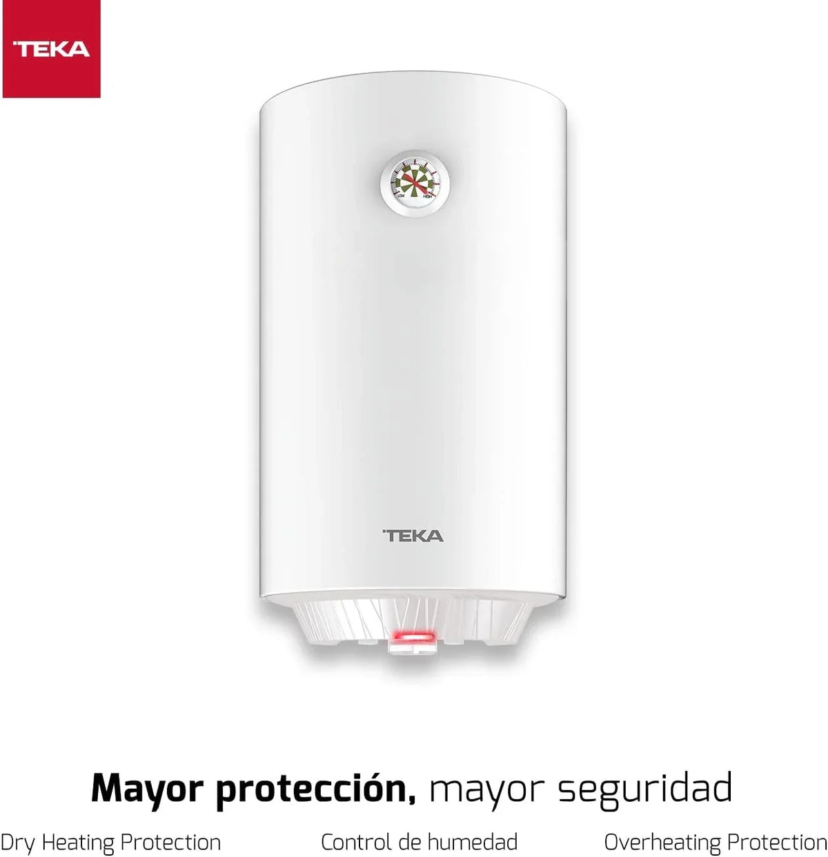 TEKA Termo Eléctrico 50 L, Instalación Vertical, Protección Sobrecalentamiento, Indicador LED, Modelo EWH 50 C