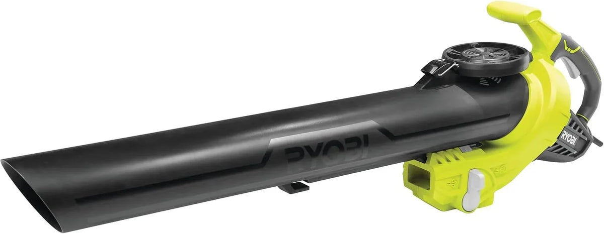 RYOBI - Soplador/Aspirador/Triturador Eléctrico 3-en-1 - Limpieza Hojas, Pasillos Exteriores, Terrazas, Céspedes Jardines Medianos y Grandes - 1 Bolsa Impermeable 45L - RBV3000CESV