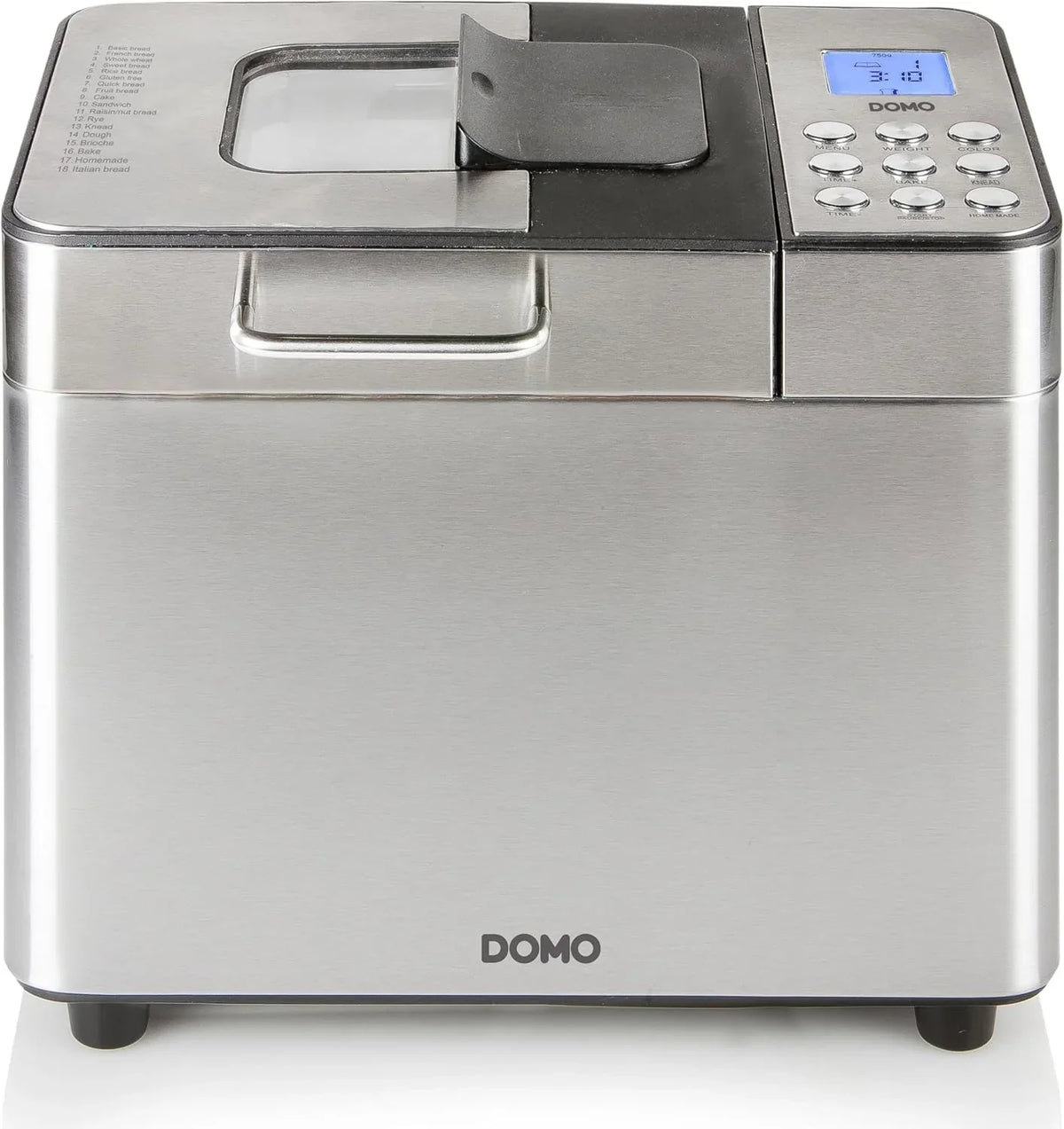 DOMO Panificadora B3971, Negro, Plata (mate), Plástico