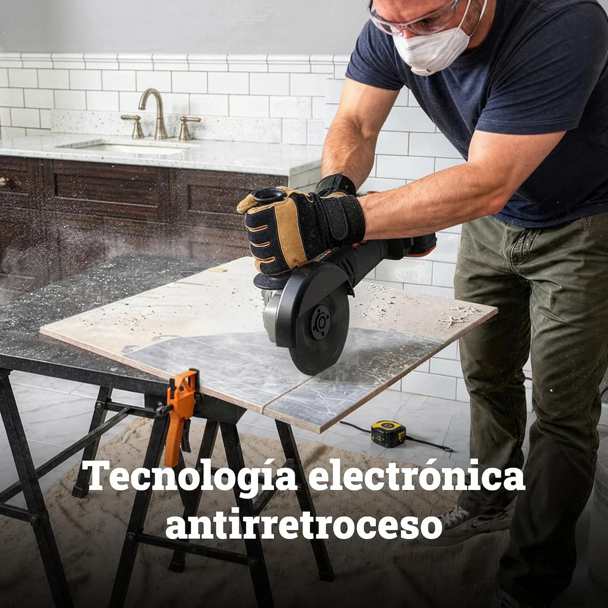 WORX WX807 Amoladora Angular 125mm con Batería 20v - 4Ah, 6 Velocidades