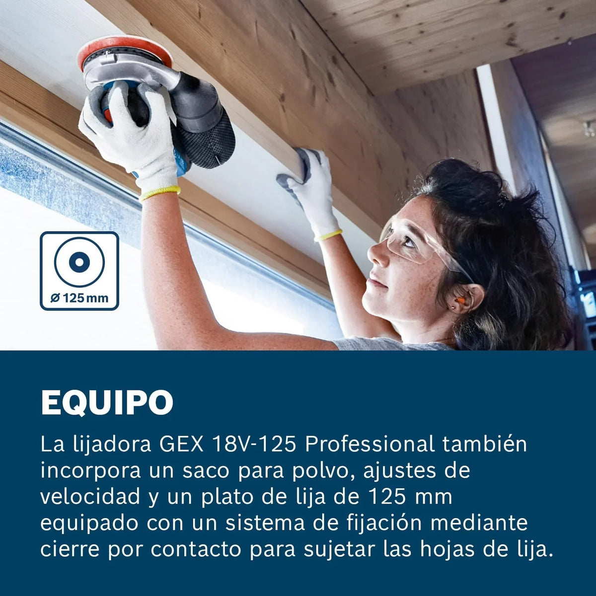 Bosch PRO Lijadora excéntrica a batería GEX 18V-125