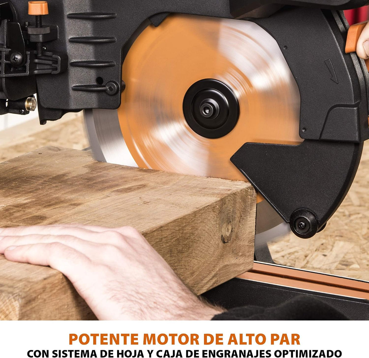 Evolution Power Tools R255SMS-DB ingletadora, Sierra ingletadora deslizante multimaterial de 255 mm, con doble bisel y paquete plus, hasta 300 mm x 90 mm, 5° a izquierda y derecha, inglete de 50°