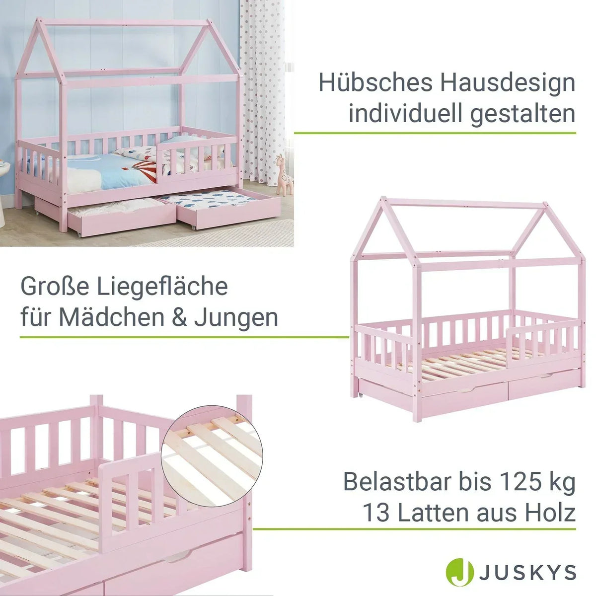 2026 Cama infantil Marli 90 x 200 cm con cajones de almacenamiento