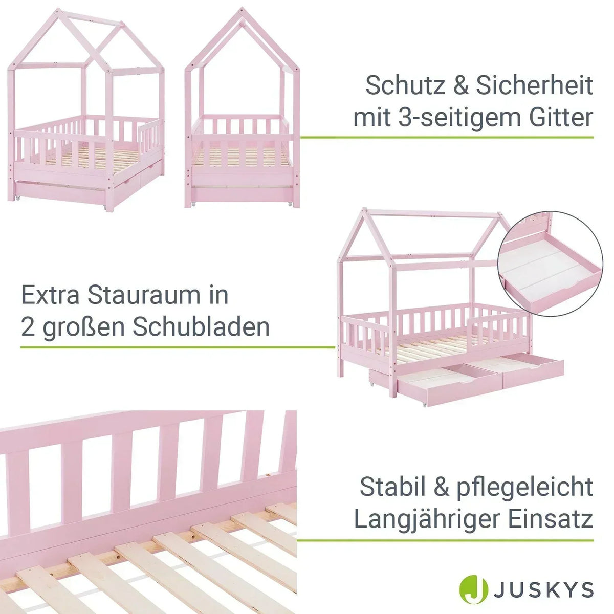 2026 Cama infantil Marli 90 x 200 cm con cajones de almacenamiento