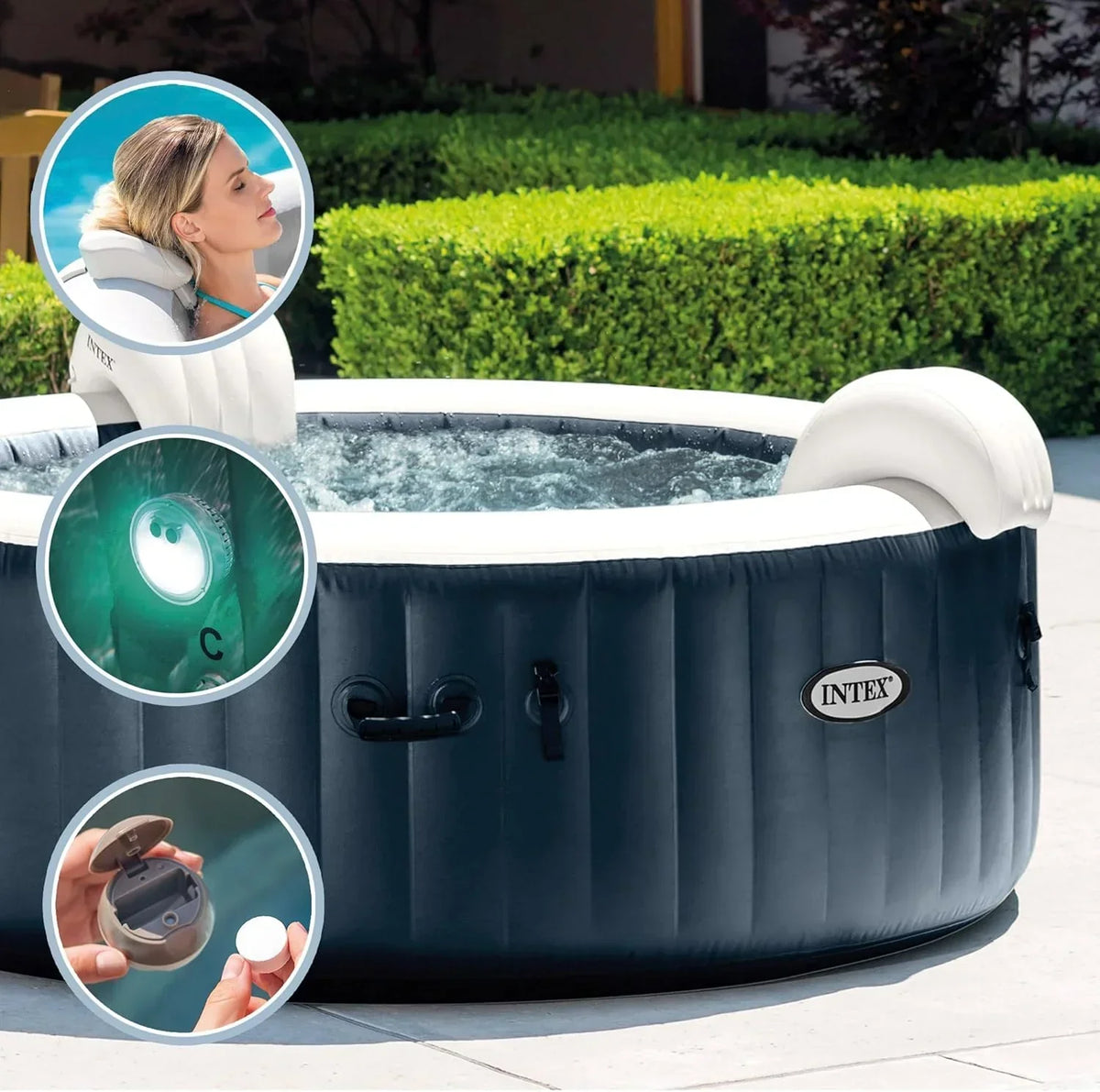 Intex SPA Hinchable 4 Personas Bubble Massage Navy (55084)