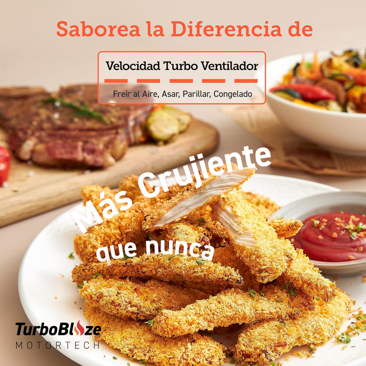 Cosori Freidora de Aire Turbo Blaze 6L, 9en1, Ultrarrápida, 95%Menos Aceite