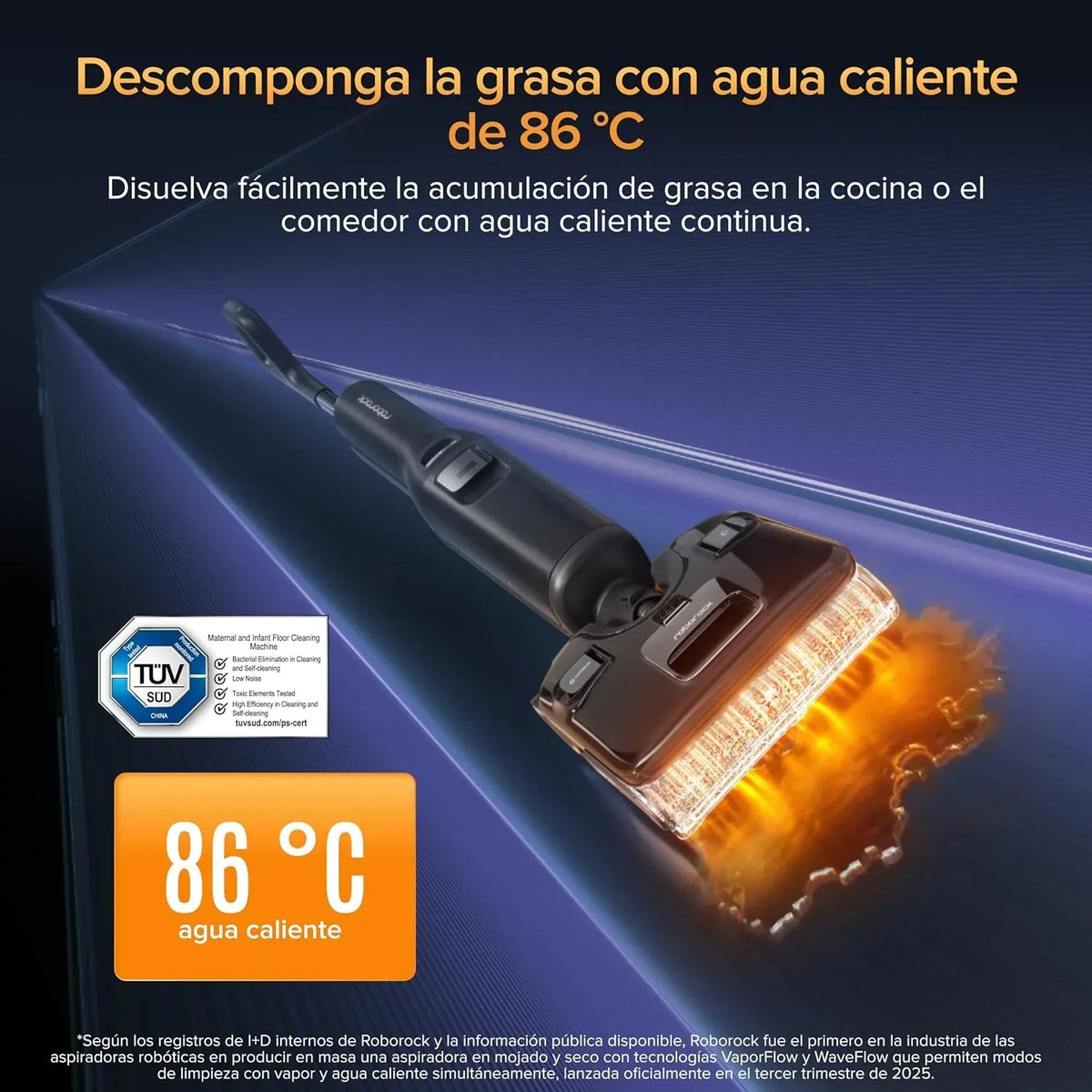 roborock F25 Ultra Aspiradora en seco y húmedo a Vapor de 180°C