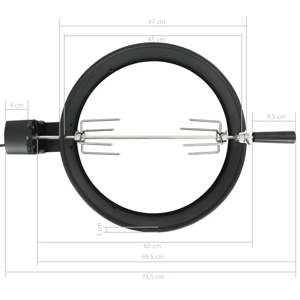 Kit De Anillo Asador De Barbacoa Negro 47 Cm Vidaxl