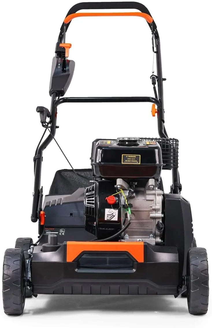 FUXTEC Escarificador Aireador de Gasolina 3 en 1 FX-BV240 Motor 4 Tiempos 4,1 kW, Rodillo con 18 Cuchillas y 24 púas de Resorte, asa de Transporte y recolector de 45 L