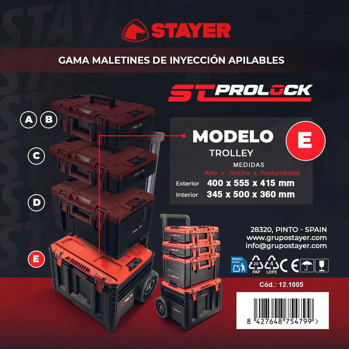 Stayer Trolley apilable E para composición ST PROLOCK