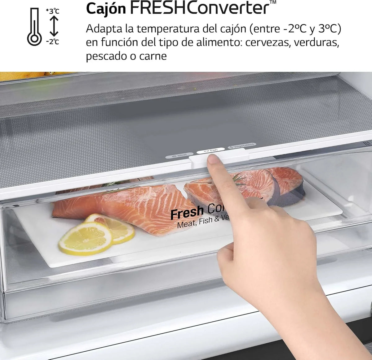 LG GBP61DSXGC - Frigorífico Combi No Frost, Congelador, Compresor Smart Inverter, Color Inox Antihuellas, 186 cm, 341 l