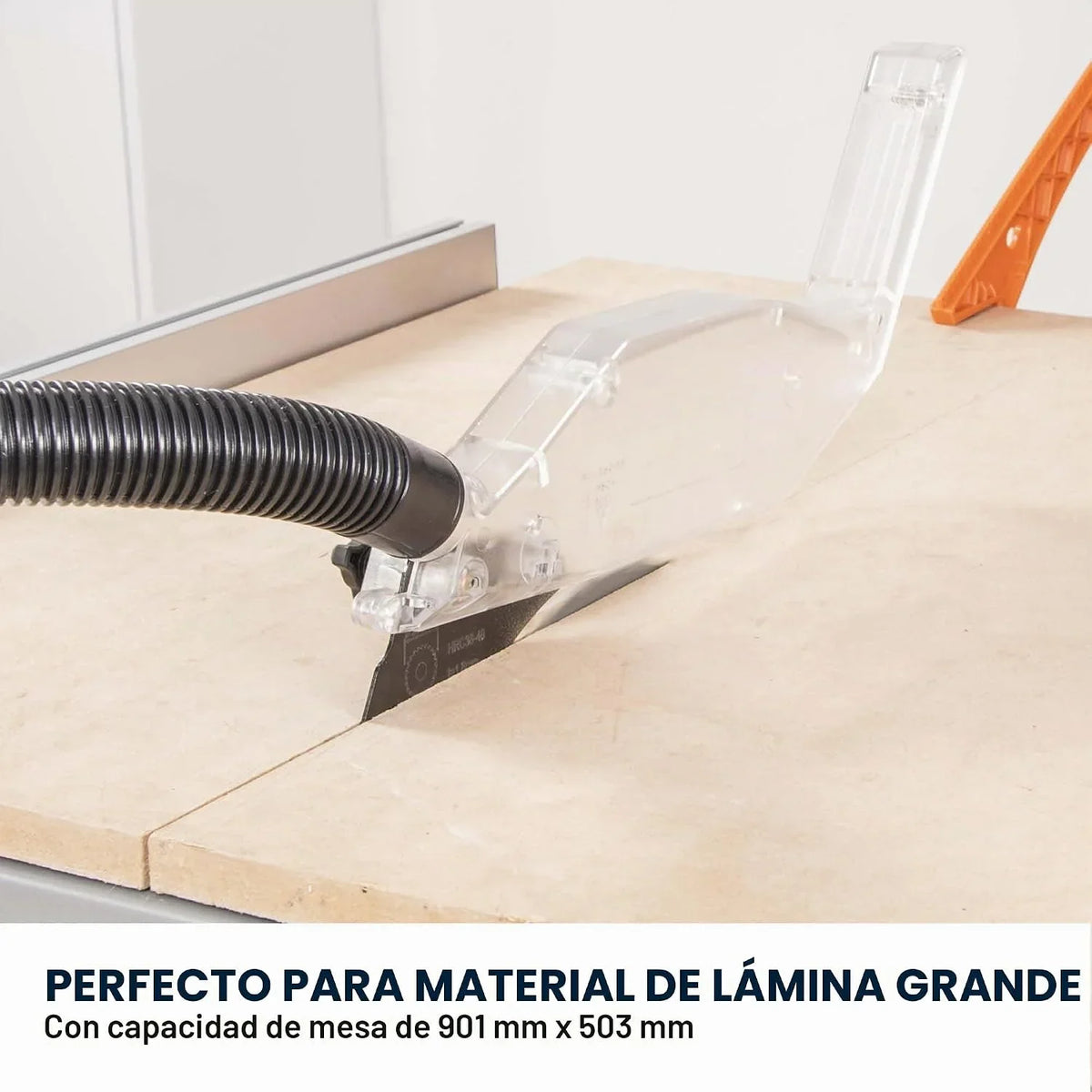 Evolution Power Tools R255MTS Sierra de mesa, multi-material y multiuso, portátil, corta madera, metal, plástico y más, sierra de banco, incluida hoja TCT de 255 mm