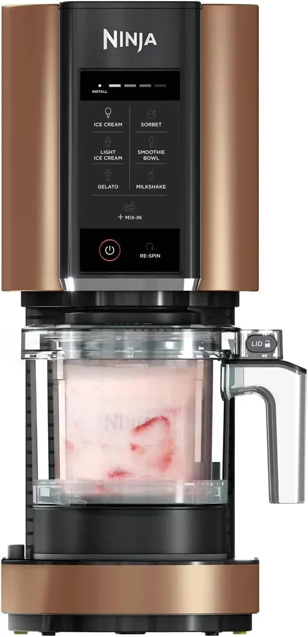 Ninja CREAMi Scoop & Swirl Ice Cream Maker and Ice Cream Yogurt Maker with 2 Tubs, 13 Functions, Makes Ice Cream, Creamy Ice Cream, Gelato, Sorbet, Smoothie and More, Bonus Option, Silver, NC701EU