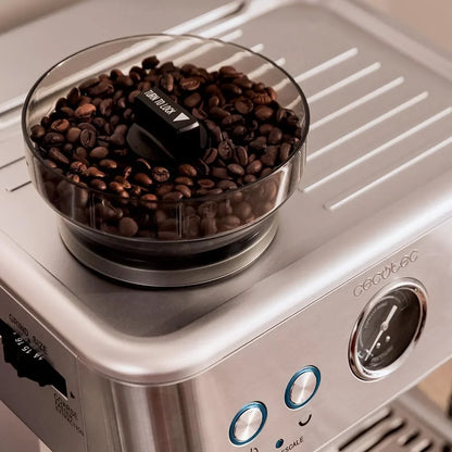 Cecotec Cafetera Express Barista Power Espresso 20 Barista. 2250W, 20 Bares, Manometro y 2 Thermoblocks, Depósito de Café en Grano, Molinillo con 20 Niveles, Vaporizador