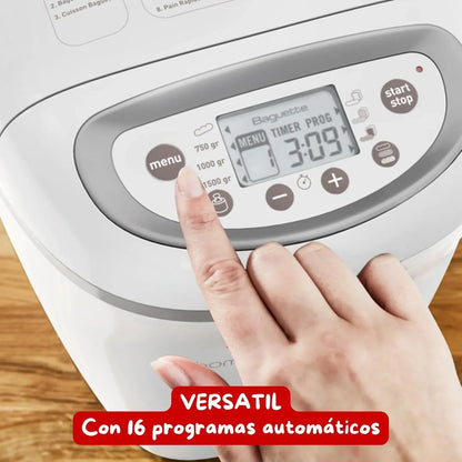 Moulinex Home Bread Baguette, Panificadora de 16 programas