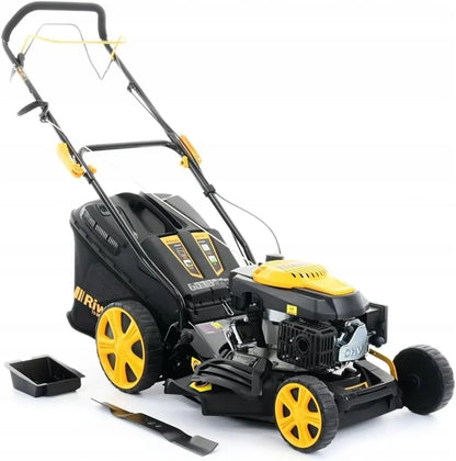 RPM 4735 Cortacésped de gasolina, 47 cm, acero negro, 9 en 1, Multimodo, 31 kg, 7 posiciones, automotriz, motor OHV 146cc