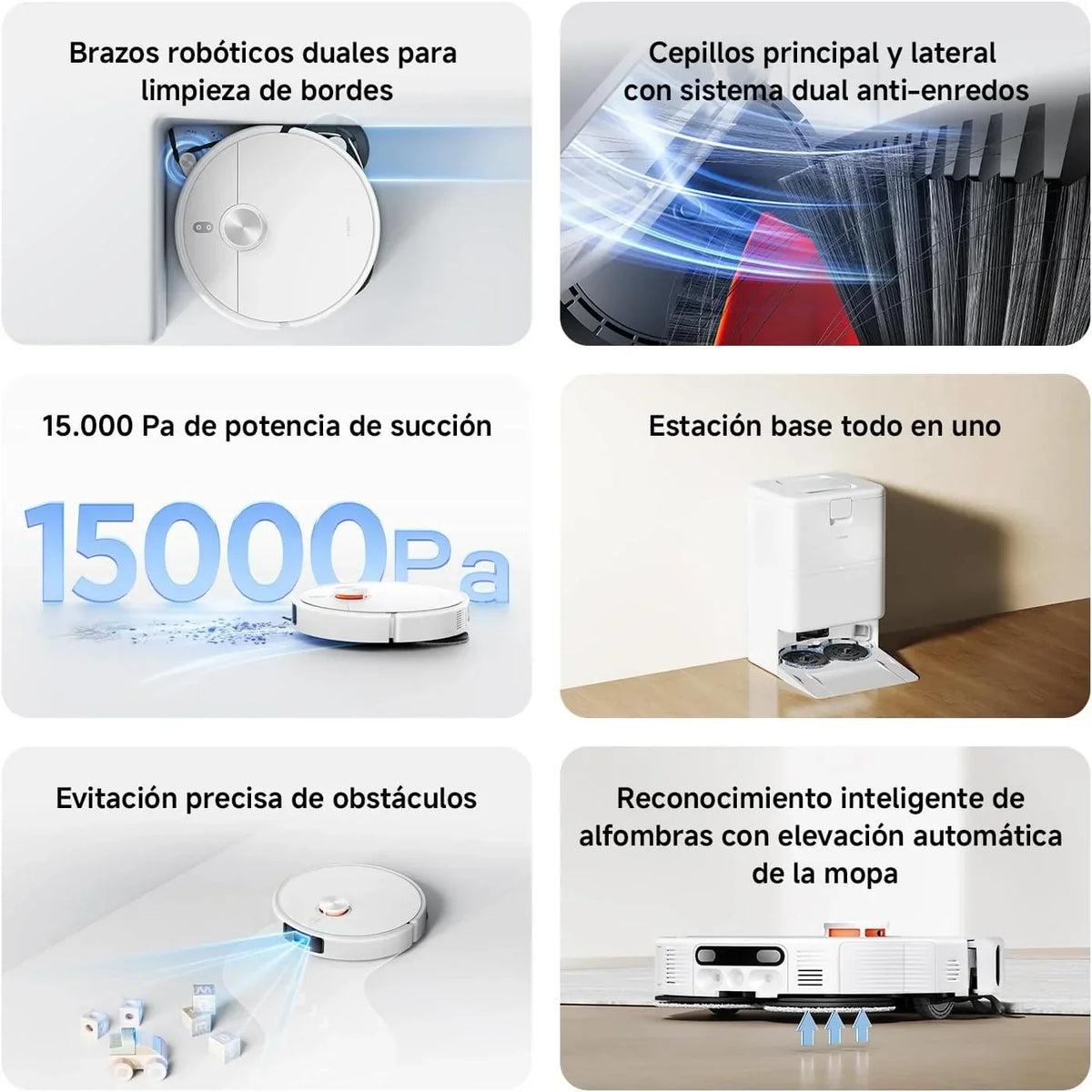 XIAOMI H50 Pro Robot Aspirador con Fregado, 15000Pa, Brazo Extensible