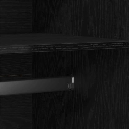 vidaXL Armario Roble Negro 90 x 52 x 200 cm Madera contrachapada, Almacenaje Moderno para Sala, Armario Rectangular, Organizador eficiente, solución Chic y ahorradora de Espacio