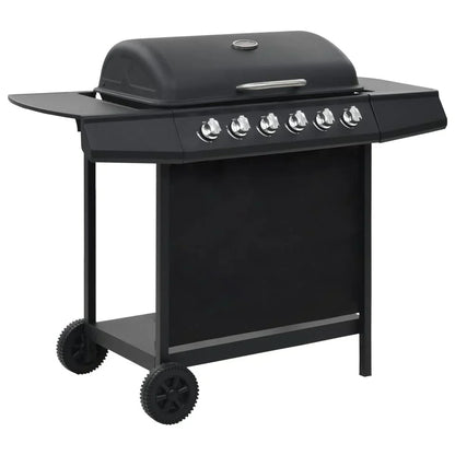 Barbacoa Portátil De Gas Con 6 Zonas De Cocción Negra De Acero Vidaxl