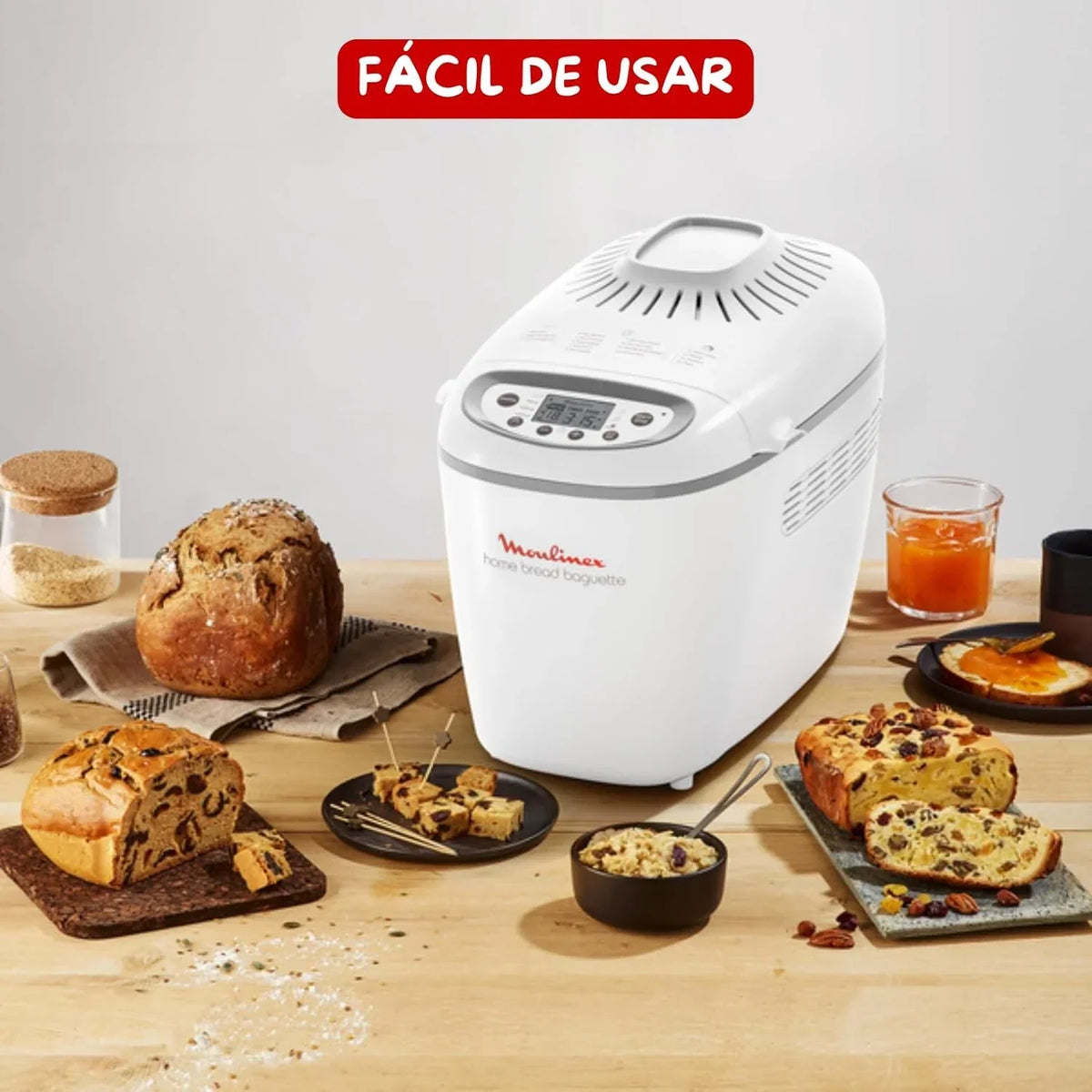 Moulinex Home Bread Baguette, Panificadora de 16 programas