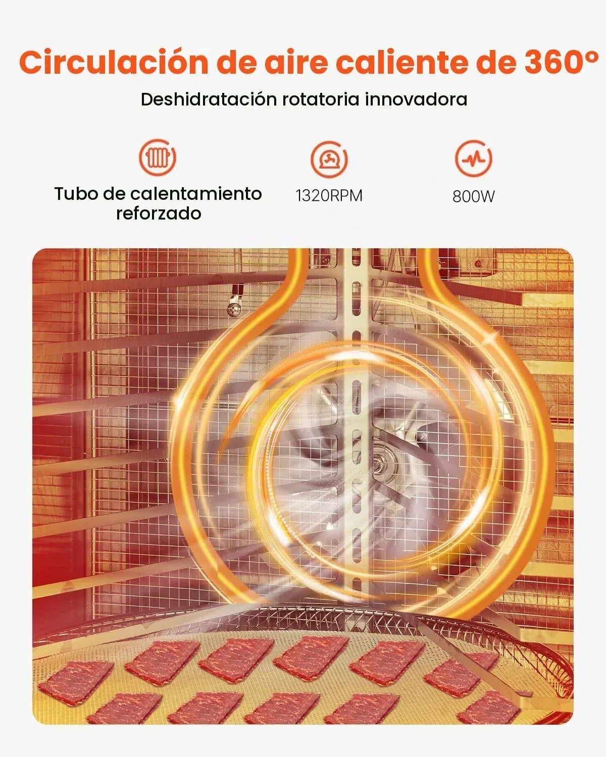 VEVOR Deshidratador de Alimentos 12 Bandejas de Acero Inoxidable Secador de Alimentos Eléctrico 800 W con Temperatura Ajustable y Temporizador de 24 Horas para Cecina, Frutas, Verduras, Hierbas