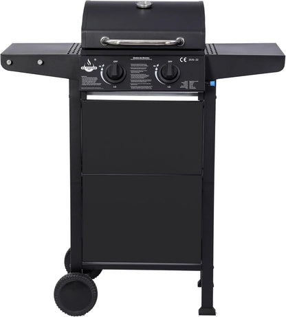 Grill gazowy "San Jose 2 palniki" firmy El Fuego®, w zestawie wąż gazowy i reduktor ciśnienia, ruszt do grillowania z żeliwa, z termometrem i dużymi półkami bocznymi, grill BBQ | AY0204