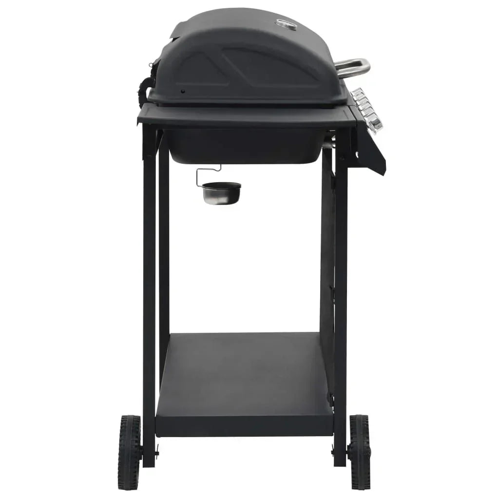 Barbacoa Portátil De Gas Con 6 Zonas De Cocción Negra De Acero Vidaxl