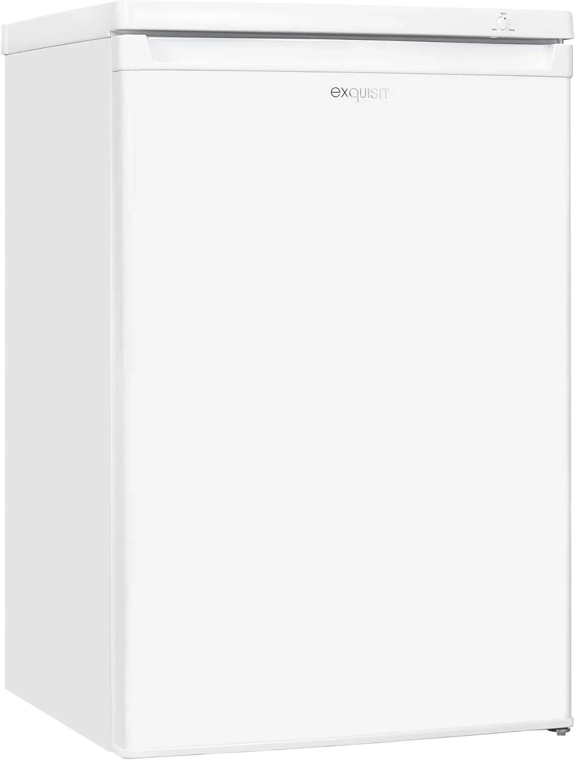 Exquisit® Congelador Table Top 91L, Color Blanco, Clase E, Congelador 4 Estrellas, 4 Cajones Transparentes, Puerta Reversible, Control de Temperatura, Medidas (85,5 x 55,0 x 58,0 cm)