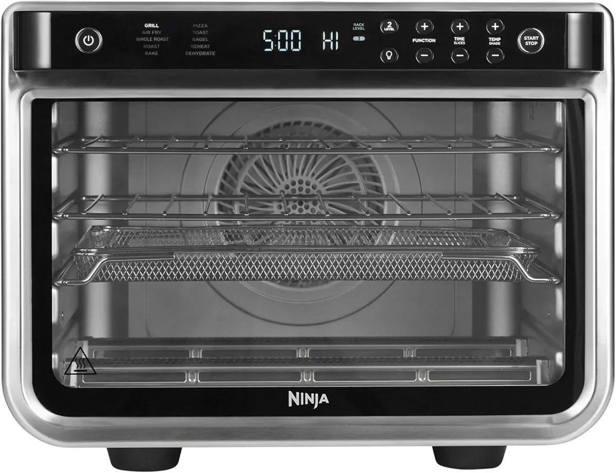 Ninja Foodi 10-in-1 Multifunction Oven, Portable Mini Oven for Countertops and Work Surfaces, 10 Cooking Functions, Air Fry, Roast, Grill, Bake and More, Silver and Black, DT200EU