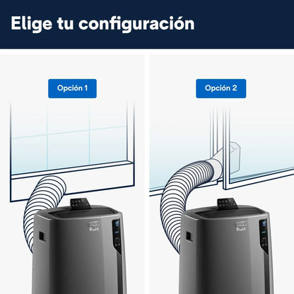 Pingüino PACEL112 Silent Aire Acondicionado Portátil Silencioso con Tecnología Eco Real Feel y Cool Surround, Función Deshumidificadora, 2.9 kW, 63 dB, Plástico, Negro, Clasa A, hasta 110m3