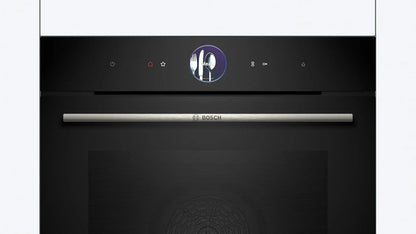 Bosch - Horno Multifunción con Vapor Añadido, 60 cm, Serie 8, Electrónica TFT TouchControl Plus, AirFry, Home Connect, Negro, HRG7361B1