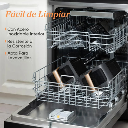 Cosori Freidora de Aire 8,5L, Doble Cesta con Ventana, 10 Funciones, Oro