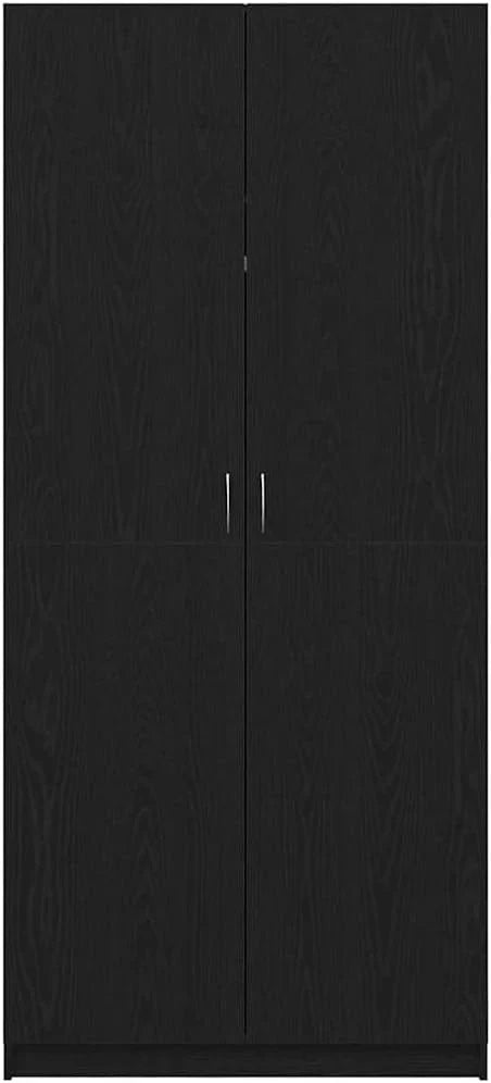 vidaXL Armario Roble Negro 90 x 52 x 200 cm Madera contrachapada, Almacenaje Moderno para Sala, Armario Rectangular, Organizador eficiente, solución Chic y ahorradora de Espacio