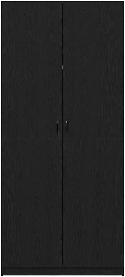 vidaXL Armario Roble Negro 90 x 52 x 200 cm Madera contrachapada, Almacenaje Moderno para Sala, Armario Rectangular, Organizador eficiente, solución Chic y ahorradora de Espacio
