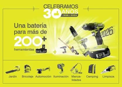 RYOBI Taladro Percutor Atornillador Inalámbrico 18V ONE+ con 2 Baterías 1.5Ah, Cargador y Bolsa - 2 Velocidades