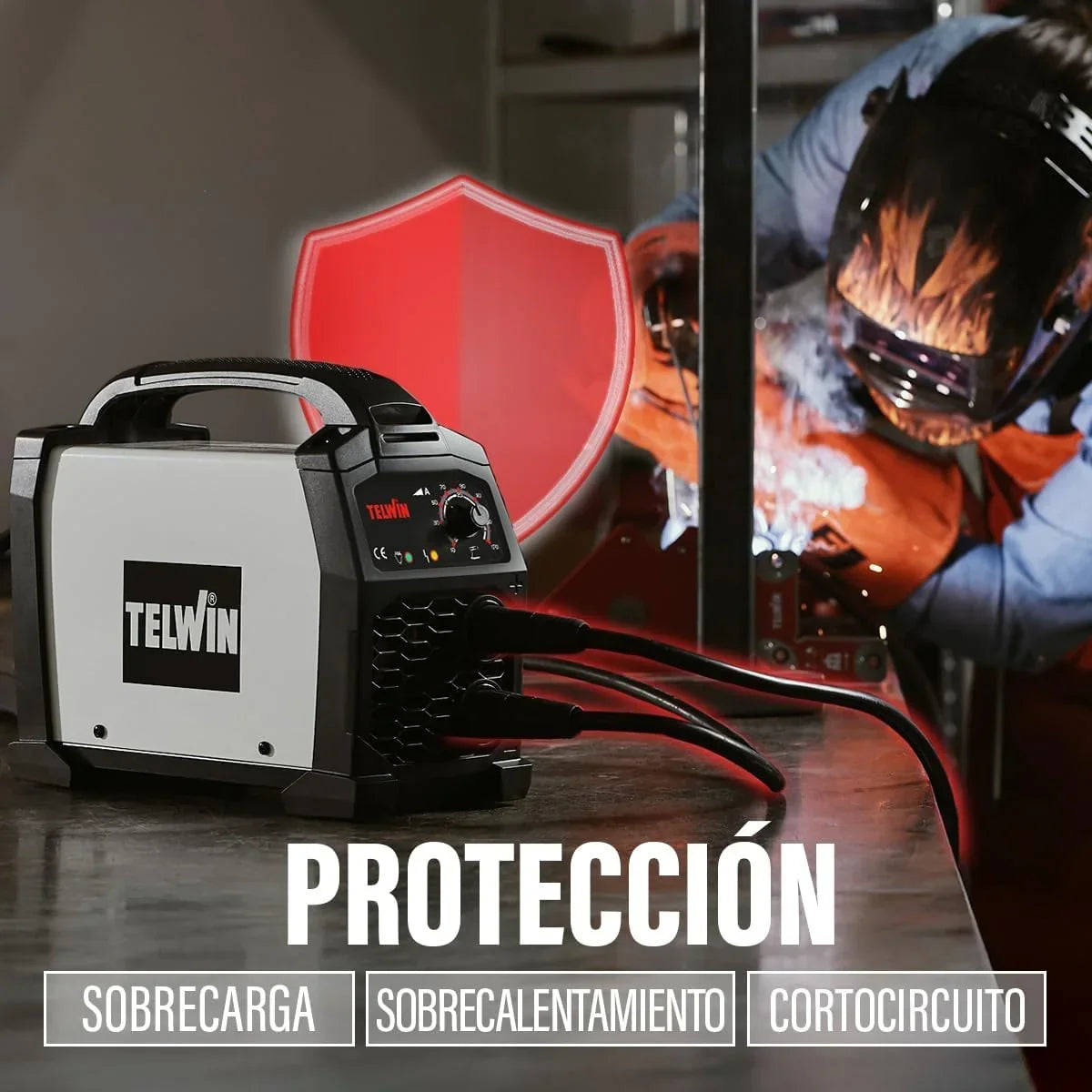 T-Arc 164 Soldadora Inverter Electrodo MMA 150A, con Máscara Automática tipo Casco y Accesorios, Máquina para Soldar Portátil Compacta y Sencilla, para Mantenimiento y Bricolaje Doméstico, 230V