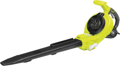 RYOBI - Soplador/Aspirador/Triturador Eléctrico 3-en-1 - Limpieza Hojas, Pasillos Exteriores, Terrazas, Céspedes Jardines Medianos y Grandes - 1 Bolsa Impermeable 45L - RBV3000CESV