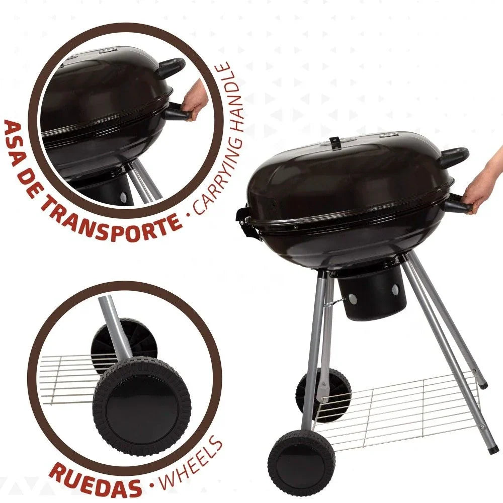 Barbacoa De Carbón Redonda Con Tapa Aktive
