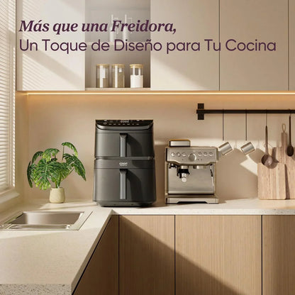 Cosori Turbo Tower Freidora de Aire10,8L con Cesta Verticales, Cocción en 3 Niveles que Ahorra Espacio, 2630 W, 6 funciones, 2 DC Motores, Más de 50 Recetas Completas en Línea