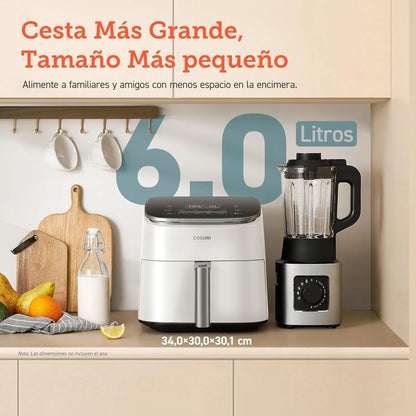 Cosori Freidora de Aire Turbo Blaze 6L, 9en1, Ultrarrápida, 95%Menos Aceite
