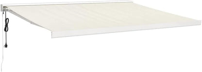 Toldo Articulado Eléctrico con Mando a Distancia, Toldo Retráctil 4x3 m, Toldo Exterior Enrollable, Toldo con Abrazadera, Toldo Motorizado Incluye Soporte de Pared, Crema
