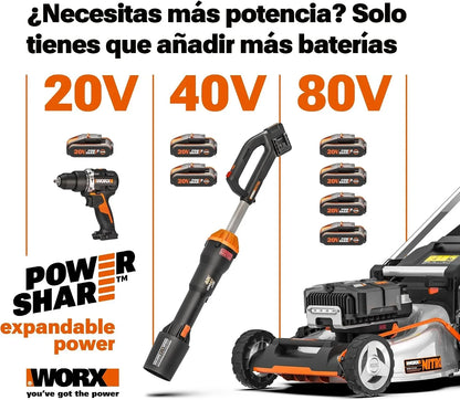 WORX WX807 Amoladora Angular 125mm con Batería 20v - 4Ah, 6 Velocidades