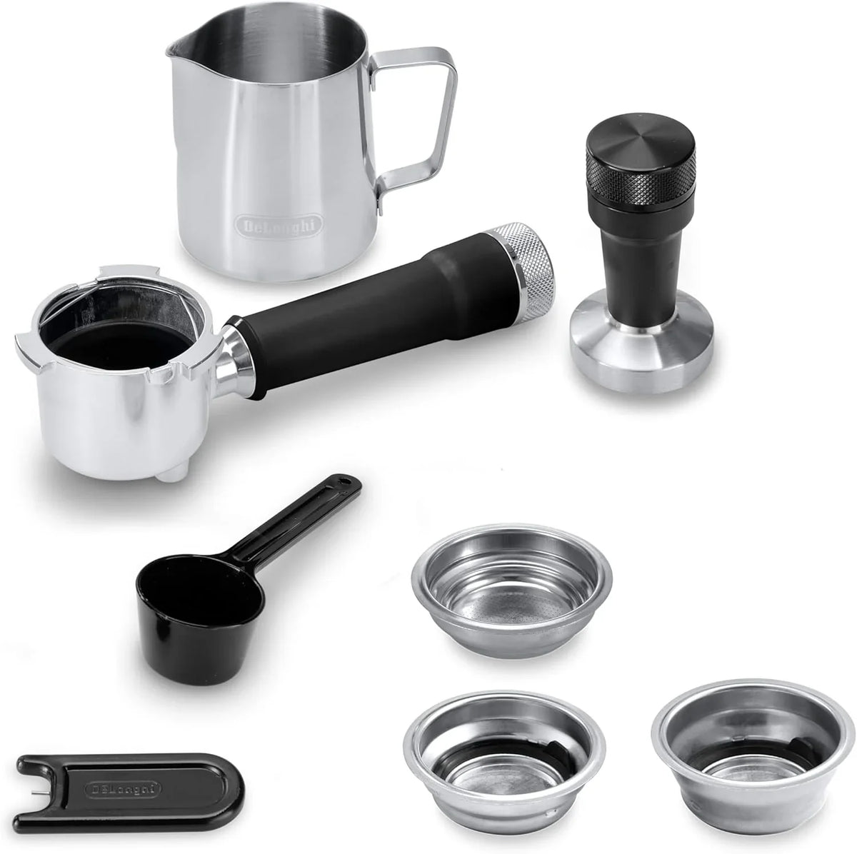 De'Longhi Dedica – Cafetera de Bomba de Acero Inoxidable para Café Molido o Monodosis, Espresso y Capuchino, Depósito de 1.3 Litros, Sistema Antigoteo, Modelo EC685.M, Color Metal
