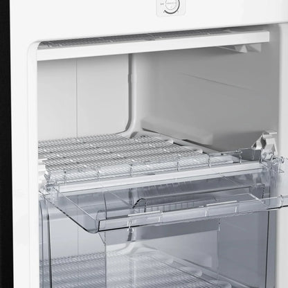 Congelador vertical independiente CHiQ, 145L de capacidad, congelación rápida, termostato ajustable, silencioso, puerta reversible, negro, clasificación energética E