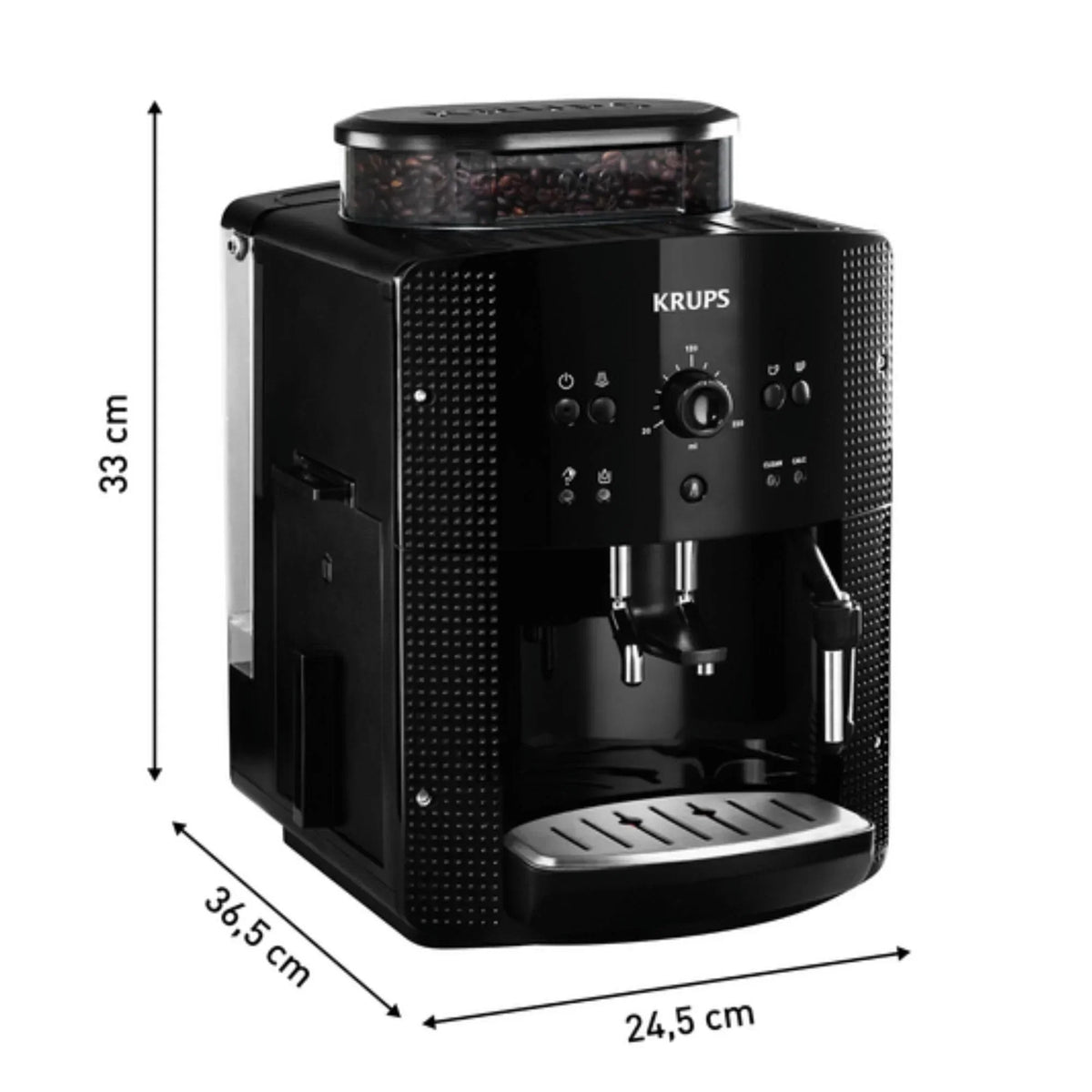 2025 Krups Essential - Cafetera súper automática, 15 Bares de presión, Molinillo cónico de Metal, con selección de cantidad e Intensidad de café, 1.7 l, 1 Cups, Acero, Pantalla LCD + Acc. Leche