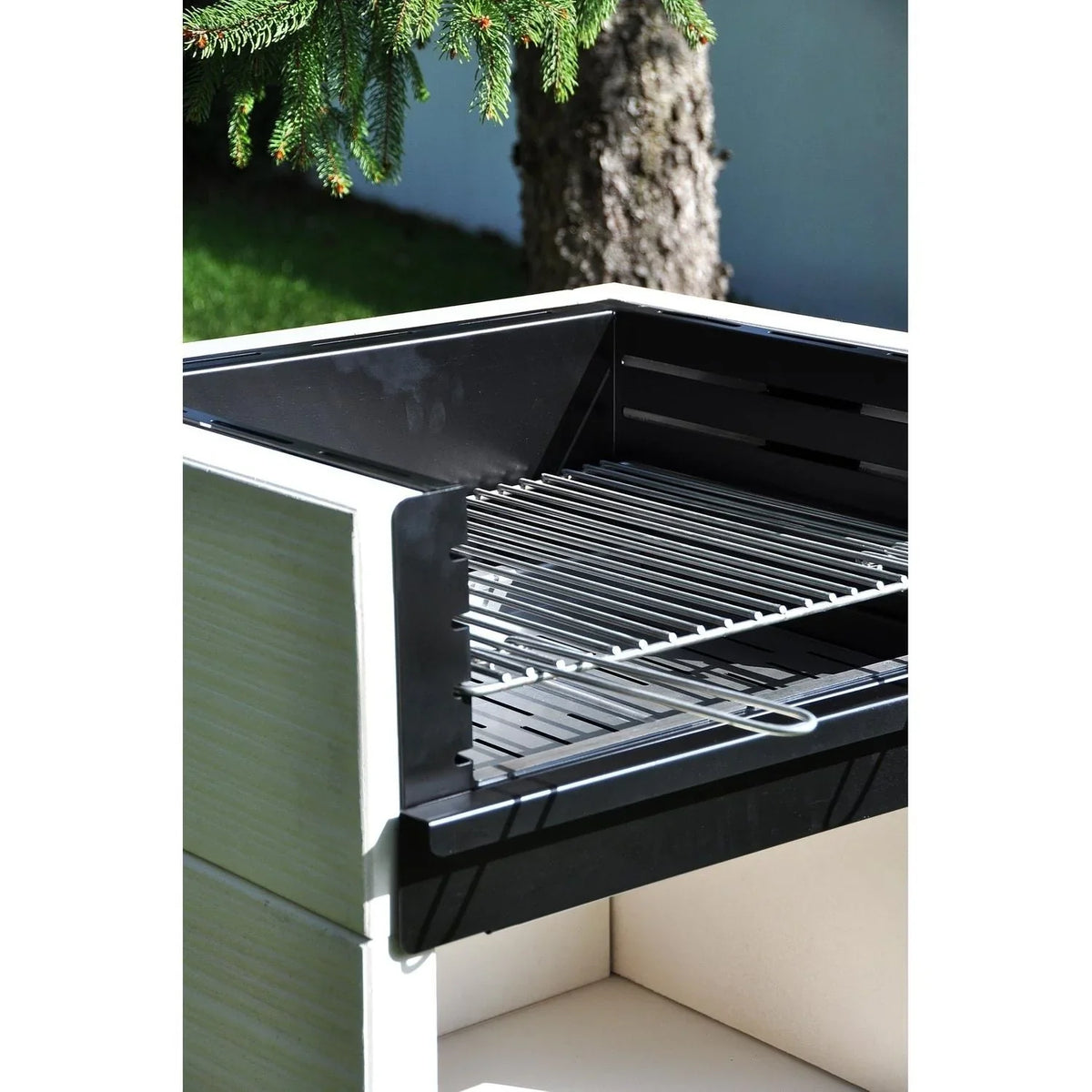 Barbacoa De Hormigón Venit Flex Carbon Y Leña