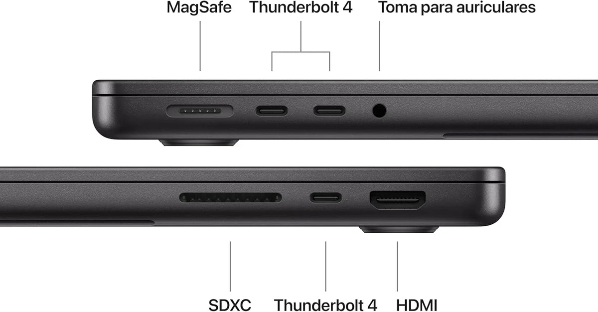 MacBook Pro Portátil de 14,2" con M5,CPU de 10 núcleos y GPU de 10 núcleos: Creado para Intelligence, Pantalla Liquid Retina XDR y 16 GB de Memoria unificada, 512GB; Negro Espacial